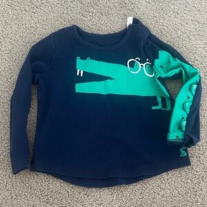 Joules 12-24 months Kids Navy and Green Crocodile Shirt